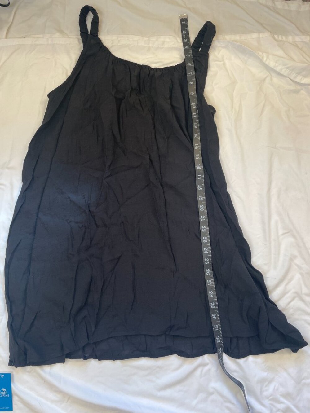 Cupshe Black Loose Scoop Neck Mini Cover-Up Medium - Picture 5 of 6